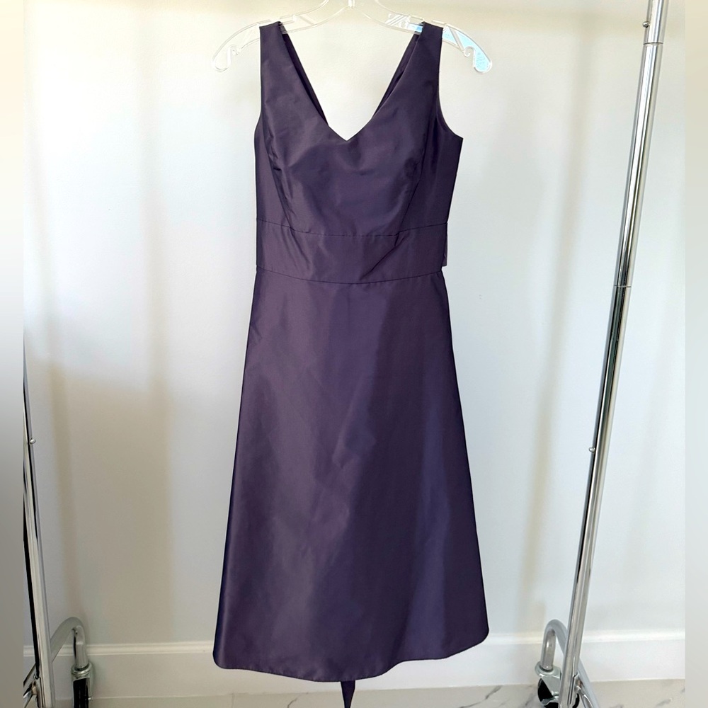 Pewter color elegant A-line dress